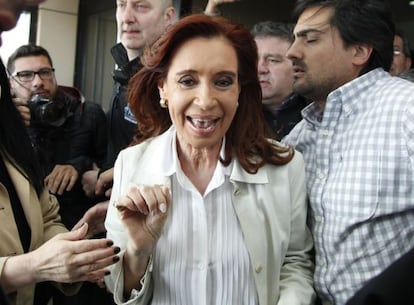 Cristina Kirchner, el pasado jueves en R&iacute;o Gallegos, en el sur de Argentina, despu&eacute;s de dejar la presidencia de su pa&iacute;s.