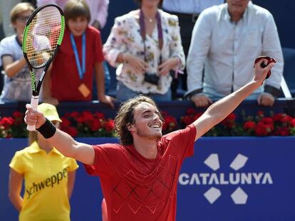 Tsitsipas celebra el pase a la final.