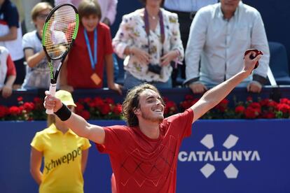 Tsitsipas celebra el pase a la final.