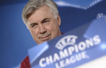 El entrenador del Bayern de Múnich Carlo Ancelotti durante la rueda de prensa previa al partido
