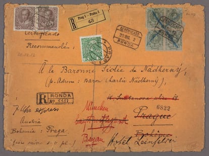 Uno de los sobres de las cartas que Rolke envió desde Ronda (Málaga.