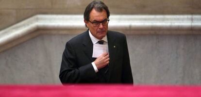 El president de la Generalitat, Artur Mas, ahir, al Parlament.