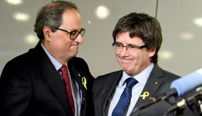 Quim Torra i Carles Puigdemont, dimarts a Berlín.