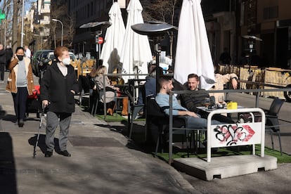 Una calle de Madrid, este sábado.