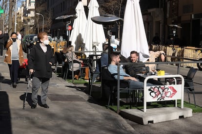 Una calle de Madrid, este sábado.