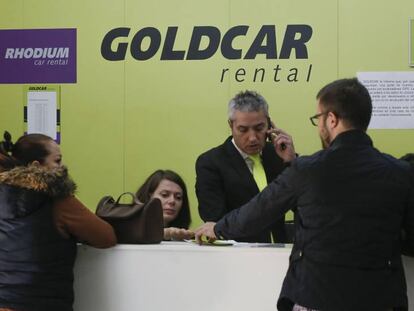 Mostrador de Goldcar en Barajas.