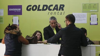 Mostrador de Goldcar en Barajas.