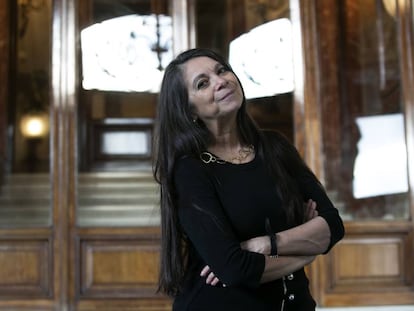 La escritora mexicana Carmen Boullosa, este lunes en la Casa de América, en Madrid.