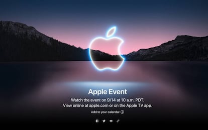 Anuncio del evento de Apple.