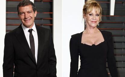 Anonio Banderas y Melanie Griffith en la fiesta de Vanity Fair.