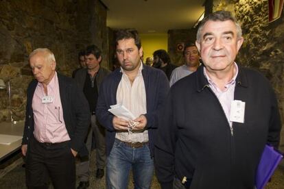 Los representantes de los marineros del cerco en el Parlamento