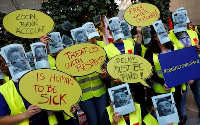 Ryanair workers strike in Frankfurt.