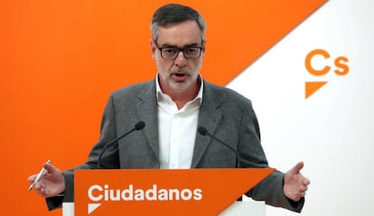 El secretario general de Ciudadanos, José Manuel Villegas, este lunes.