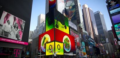 Anuncio de aceite español en Times Square (Nueva York).