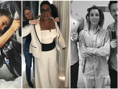 De izquierda a derecha: las actrices Sofia Vergara, Oprah y Felicity Huffman.