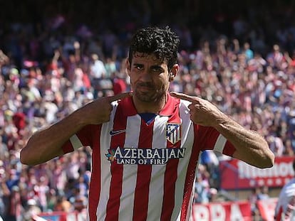 Diego Costa celebra un gol al Celta.