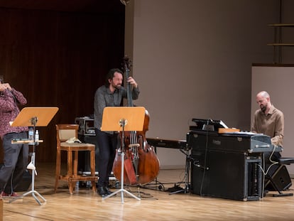 Antonio Serrano (izquierda), Pablo Martín Caminero y Daniel Oyarzábal interpretaban el viernes sus 'Visiones de Bach'.