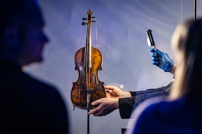 El violín de Wallace Hartley, uno de los músicos del Titanic.