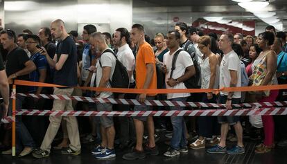 Acc&eacute;s bloquejat a l&#039;estaci&oacute; de la Sagrera, el passat dilluns.
 