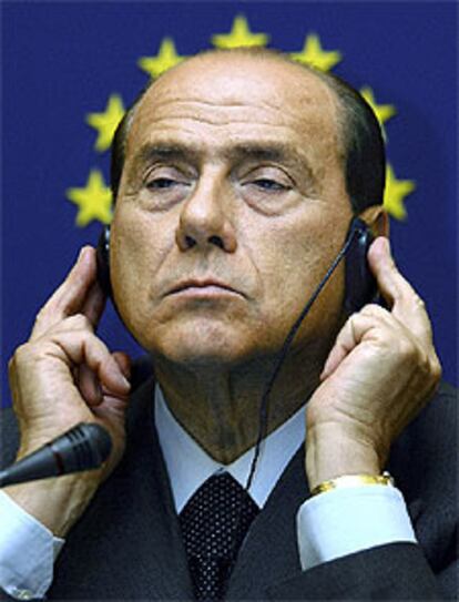 Silvio Berlusconi, en el Parlamento Europeo, el pasado miércoles.