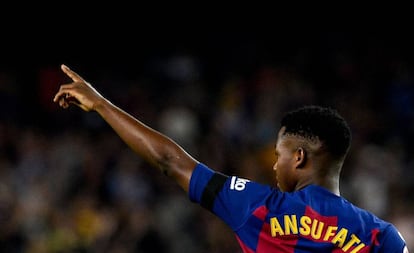 Ansu Fati, en el duelo ante el Valencia.