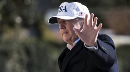 El presidente Donald Trump de regreso a la Casa Blanca