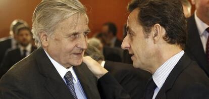 Jean Claude Trichet y Nicolas Sarkozy.