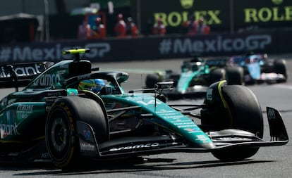 El español Fernando Alonso, piloto de Aston Martin, en el GP de México de este fin de semana.