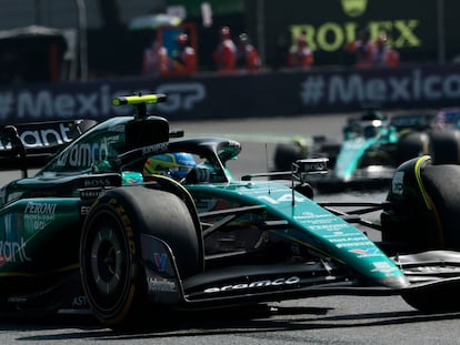 El español Fernando Alonso, piloto de Aston Martin, en el GP de México de este fin de semana.