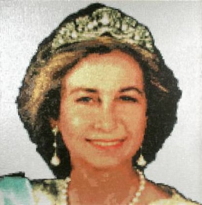 Retrato de la reina Sofia hecho por el grupo Mondongo.