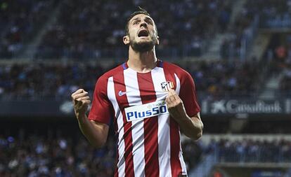 Koke celebra un gol amb l'Atlètic.