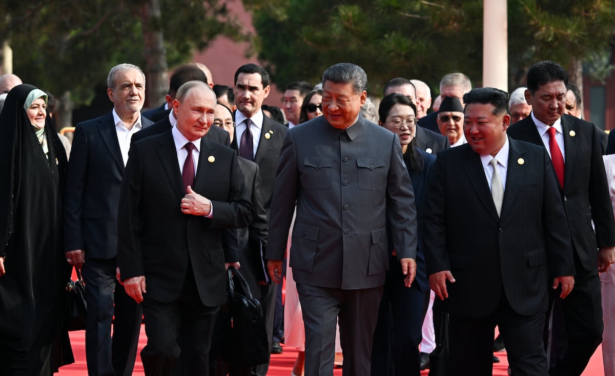 China displays its military might at parade attended by Vladimir Putin and Kim Jong-Un