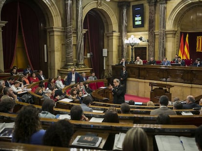 Quim Torra al ple del Parlament.