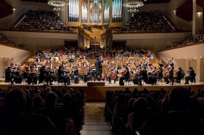 La Orquesta Nacional, en una actuación en el Auditorio Nacional de Madrid.