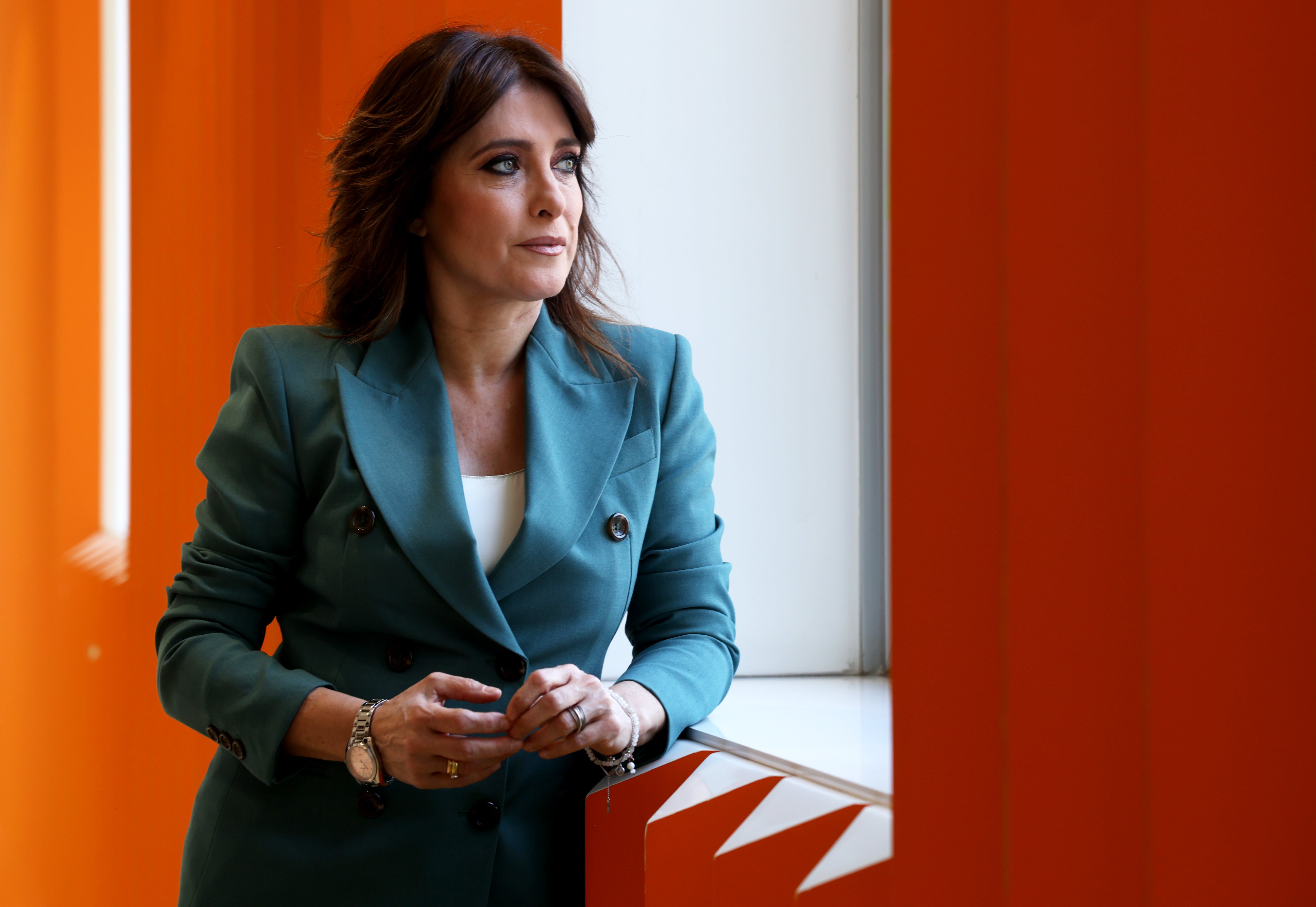 La periodista Helena Resano, en las instalaciones de Atresmedia, en San Sebastián de los Reyes. 