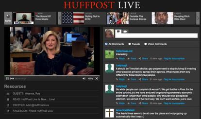 Arianna Huffington, durante la presentación de HuffPost Live