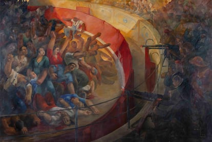 'Fusilamientos en la plaza de toros de Badajoz' (1937), de Joaquim Martí-Bas.