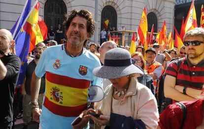 Álvaro de Marichalar el pasado 8 de octubre en la marcha contra la independencia de Cataluña, en Barcelona.