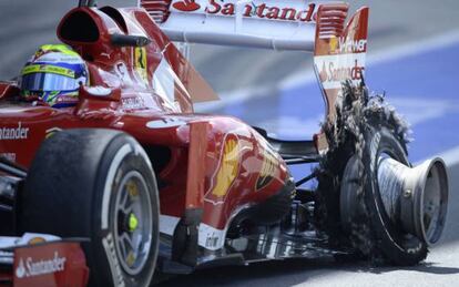 Así quedó el coche de Massa en Silverstone. 