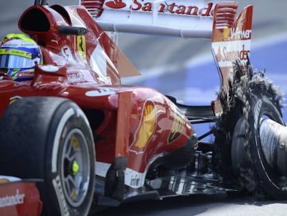 Así quedó el coche de Massa en Silverstone. 