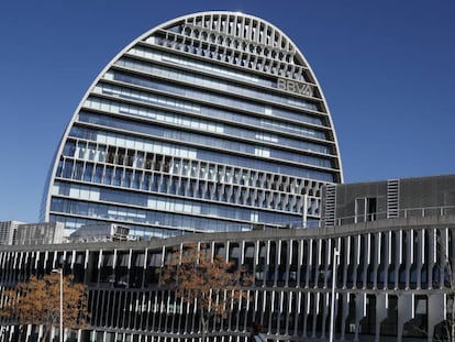 El edificio La Vela, sede del BBVA en Madrid.