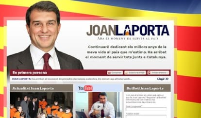 La página web de Joan Laporta ha estado colpasada debido al gran tráfico.