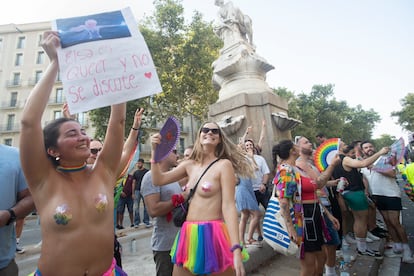 La manifestación del Pride en el centro de Barcelona.