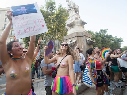 La manifestación del Pride en el centro de Barcelona.