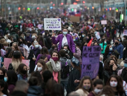 Manifestación feminista en Barcelona.