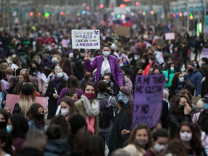 Manifestación del 8 de marzo de 2021, en Barcelona.