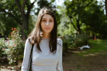 Josephine Stenquist, de 21 años, en Tompkins Square Park, el pasado martes.