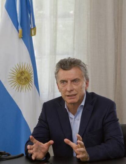 El presidente Macri comparece ante la prensa espa&ntilde;ola en Olivos.