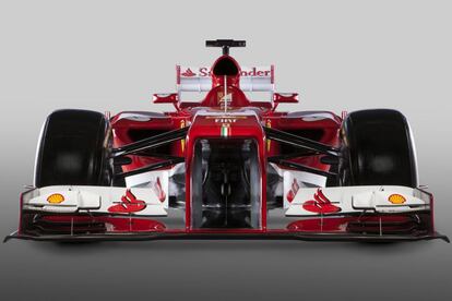 Imagen frontal del F138 presentado por Ferrari.