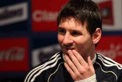 Messi, durante la rueda de prensa